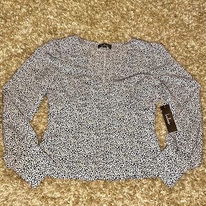 Cheetah Print Long Sleeve Button-Up Top.